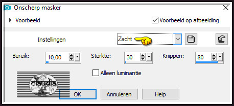 Aanpassen - Scherpte - Onscherp masker :