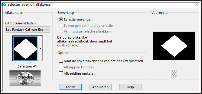 Selecties - Selectie laden/opslaan - Selectie laden uit alfkanaal : Sélection #1