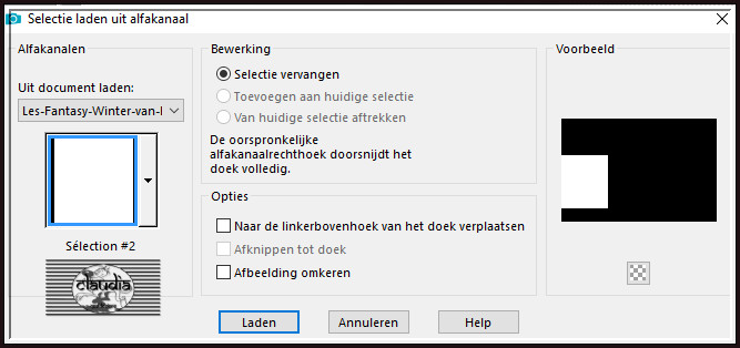 Selecties - Selectie laden/opslaan - Selectie laden uit alfakanaal : Sélection #2