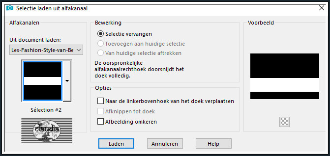 Selecties - Selectie laden/opslaan - Selectie laden uit alfakanaal : Sélection #2