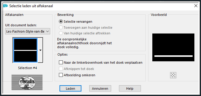 Selecties - Selectie laden/opslaan - Selectie laden uit alfakanaal : Sélection #4