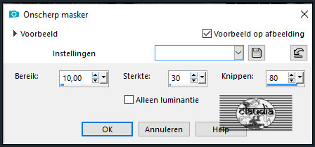 Aanpassen - Scherpte - Onscherp masker