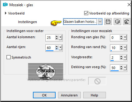 Effecten - Textuureffecten - Mozaïek-glas