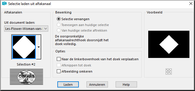 Selecties - Selectie laden/opslaan - Selectie laden uit alfakanaal : Sélection #2