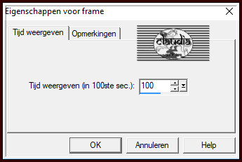 Animatie - Eigenschappen voor frame