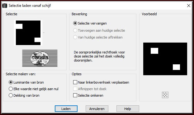 Selecties - Selectie laden/opslaan - Selectie laden vanaf schijf : sel1frenchkiss