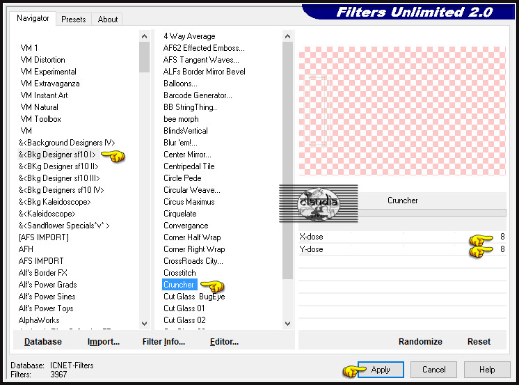 Effecten - Insteekfilters - <I.C.NET Software> - Filters Unlimited 2.0 - &<Bkg Designer sf10 I> - Cruncher