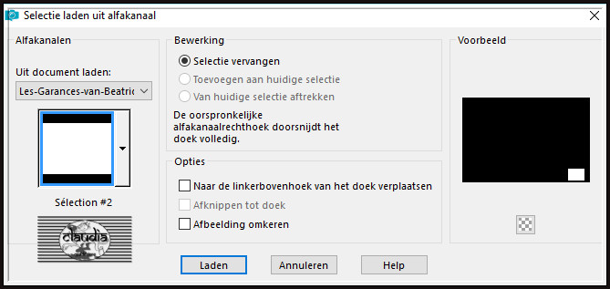 Selecties - Selectie laden/opslaan - Selectie laden uit alfakanaal : Sélection #2