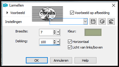 Effecten - Textuureffecten - Lamellen