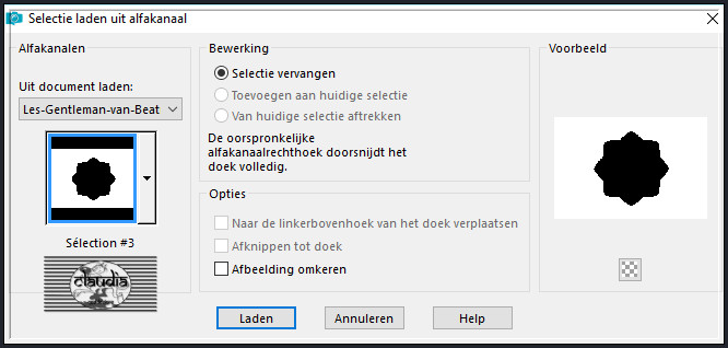 Selecties - Selectie laden/opslaan - Selectie laden uit alfakanaal : Sélection #3