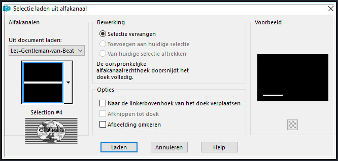 Selecties - Selectie laden/opslaan - Selectie laden uit alfakanaal : Sélection #4