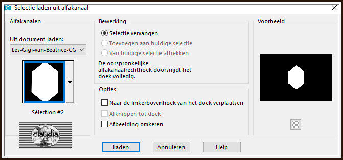 Selecties - Selectie laden/opslaan - Selectie laden uit alfakanaal : Sélection #2