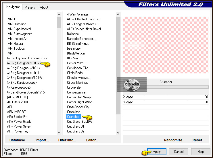 Effecten - Insteekfilters - <I.C.NET Software> - Filters Unlimited 2.0 - &<Bkg Designer sf10 I> - Cruncher