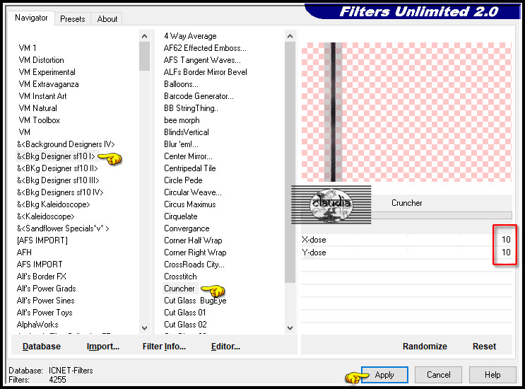 Effecten - Insteekfilters - <I.C.NET Software> - Filters Unlimited 2.0 -&<Bkg Designer sf10 I> - Cruncher