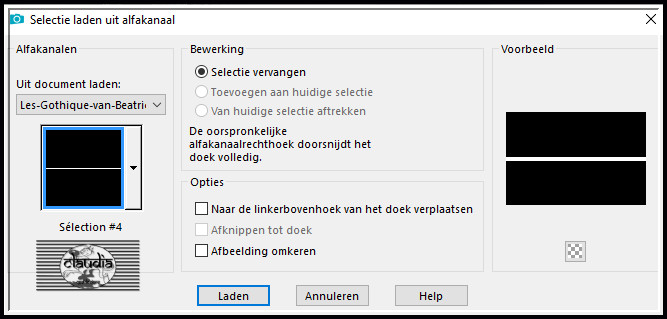 Selecties - Selectie laden/opslaan - Selectie laden uit alfakanaal : Sélection #4