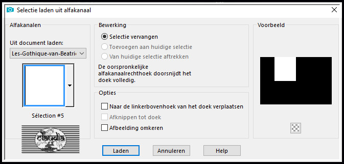 Selecties - Selectie laden/opslaan - Selectie laden uit alfakanaal : Sélection #5