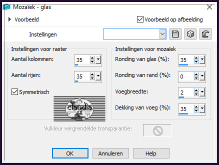 Effecten - Textuureffecten - Mozaïek - glas