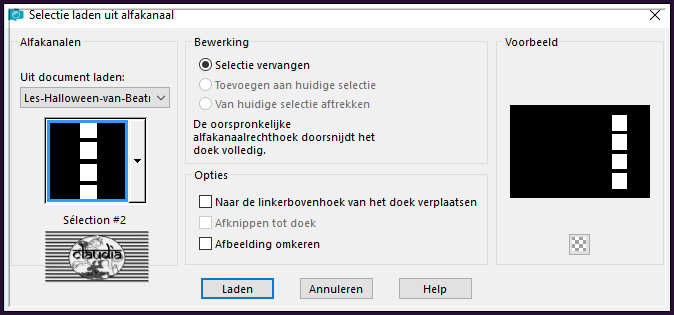Selecties - Selectie laden/opslaan - Selectie laden vanaf schijf : Sélection #2
