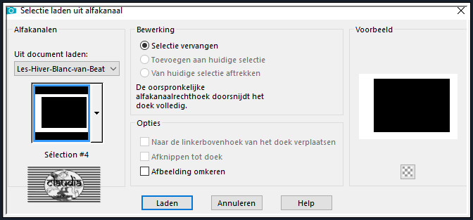 Selecties - Selectie laden/opslaan - Selectie laden uit alfakanaal : Sélection #4