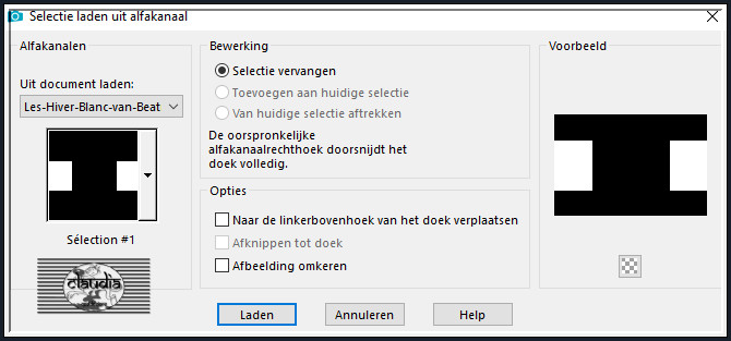 Selecties - Selectie laden/opslaan - Selectie laden uit alfkanaal : Sélection #1