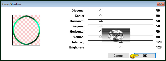 Effecten - Insteekfilters - Graphics Plus - Cross Shadow :