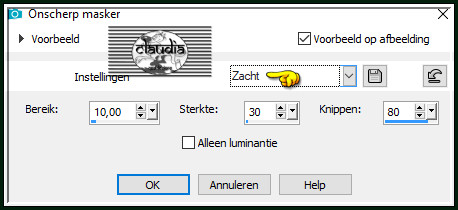 Aanpassen - Scherpte - Onscherp masker :