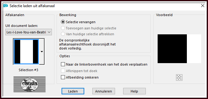 Selecties - Selectie laden/opslaan - Selectie laden uit alfakanaal : Sélection #3