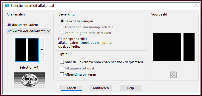 Selecties - Selectie laden/opslaan - Selectie laden uit alfakanaal : Sélection #4