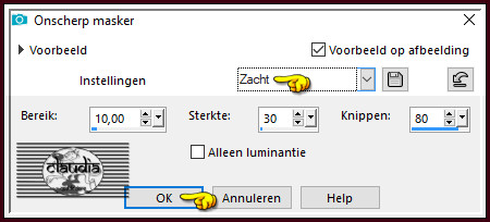 Aanpassen - Scherpte - Onscherp masker