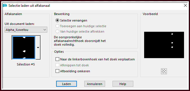 Selecties - Selectie laden/opslaan - Selectie laden uit alfakanaal : Sélection #5