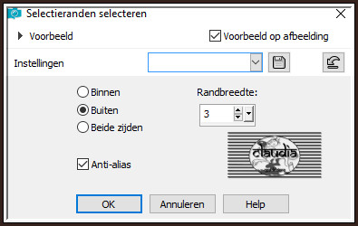 Selecties - Wijzigen - Selectieranden selecteren