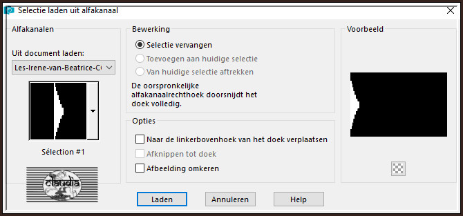 Selecties - Selectie laden/opslaan - Selectie laden uit alfkanaal : Sélection #1