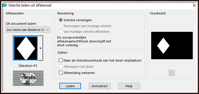 Selecties - Selectie laden/opslaan - Selectie laden uit alfkanaal : Sélection #3