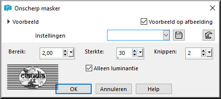 Aanpassen - Scherpte - Onscherp masker
