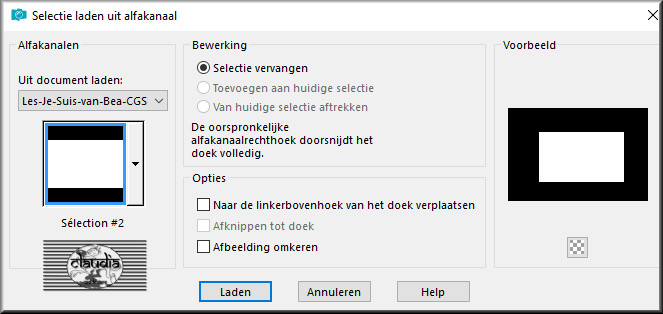 Selecties - Selectie laden/opslaan - Selectie laden uit alfakanaal : Sélection #2