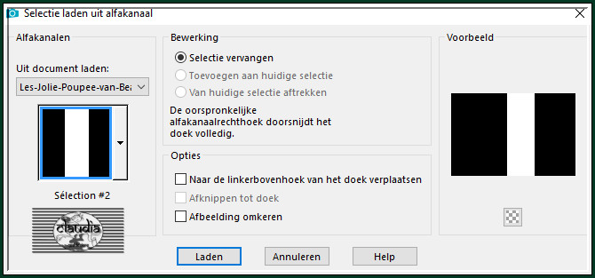 Selecties - Selectie laden/opslaan - Selectie laden uit alfakanaal : Sélection #2