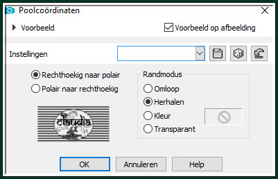 Effecten - Vervormingseffecten - Poolcoördinaten