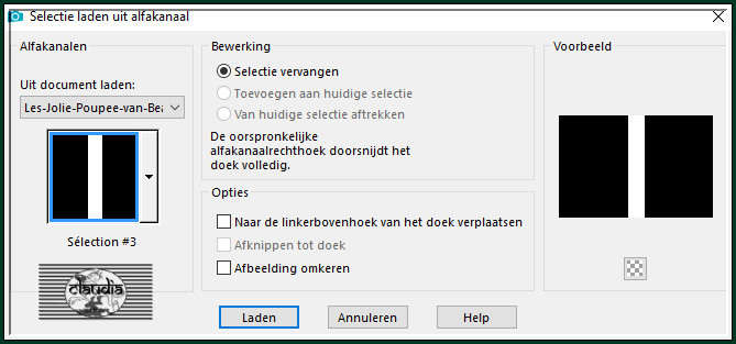 Selecties - Selectie laden/opslaan - Selectie laden uit alfakanaal : Sélection #3