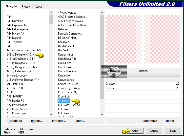 Effecten - Insteekfilters - <I.C.NET Software> - Filters Unlimited 2.0 - &<Bkg Designer sf10 I> - Cruncher