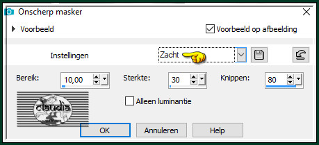 Aanpassen - Scherpte - Onscherp masker