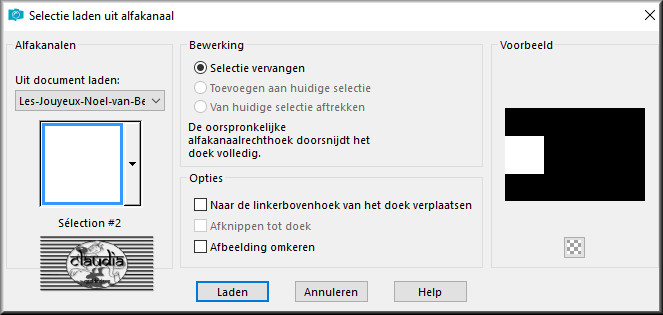 Selecties - Selectie laden/opslaan - Selectie laden uit alfakanaal : Sélection #2