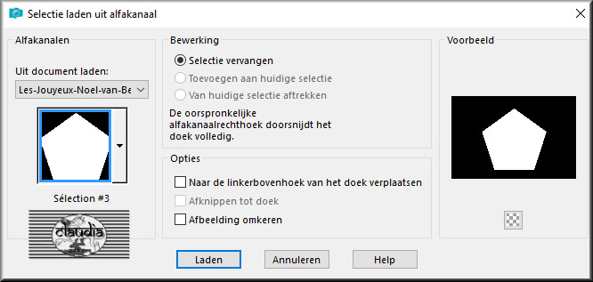 Selecties - Selectie laden/opslaan - Selectie laden uit alfakanaal : Sélection #3