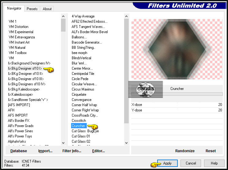 Effecten - Insteekfilters - <I.C.NET Software> - Filters Unlimited 2.0 - &<Bkg Designer sf10 I> - Cruncher