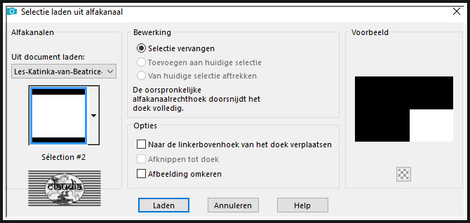 Selecties - Selectie laden/opslaan - Selectie laden uit alfakanaal : Sélection #2