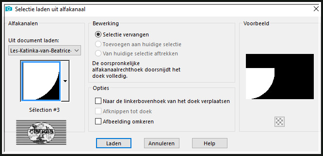 Selecties - Selectie laden/opslaan - Selectie laden uit alfakanaal : Sélection #3