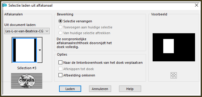 Selecties - Selectie laden/opslaan - Selectie laden uit alfakanaal : Sélection #3