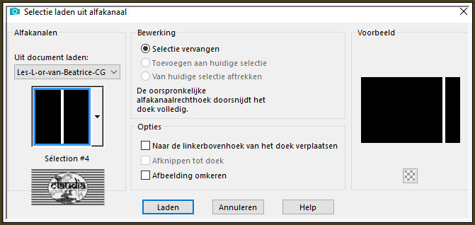 Selecties - Selectie laden/opslaan - Selectie laden uit alfakanaal : Sélection #4