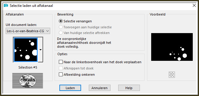 Selecties - Selectie laden/opslaan - Selectie laden uit alfakanaal : Sélection #5