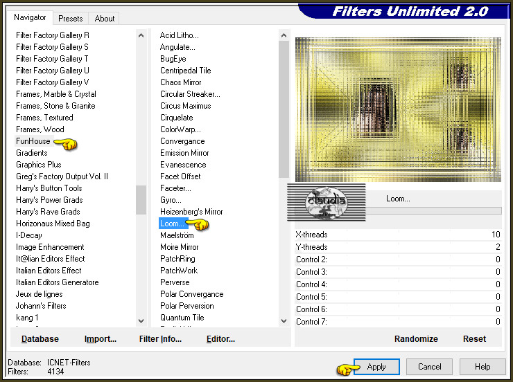 Effecten - Insteekfilters - <I.C.NET Software> - Filters Unlimited 2.0 - FunHouse - Loom 