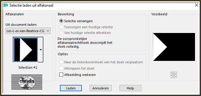 Selecties - Selectie laden/opslaan - Selectie laden uit alfakanaal : Sélection #2